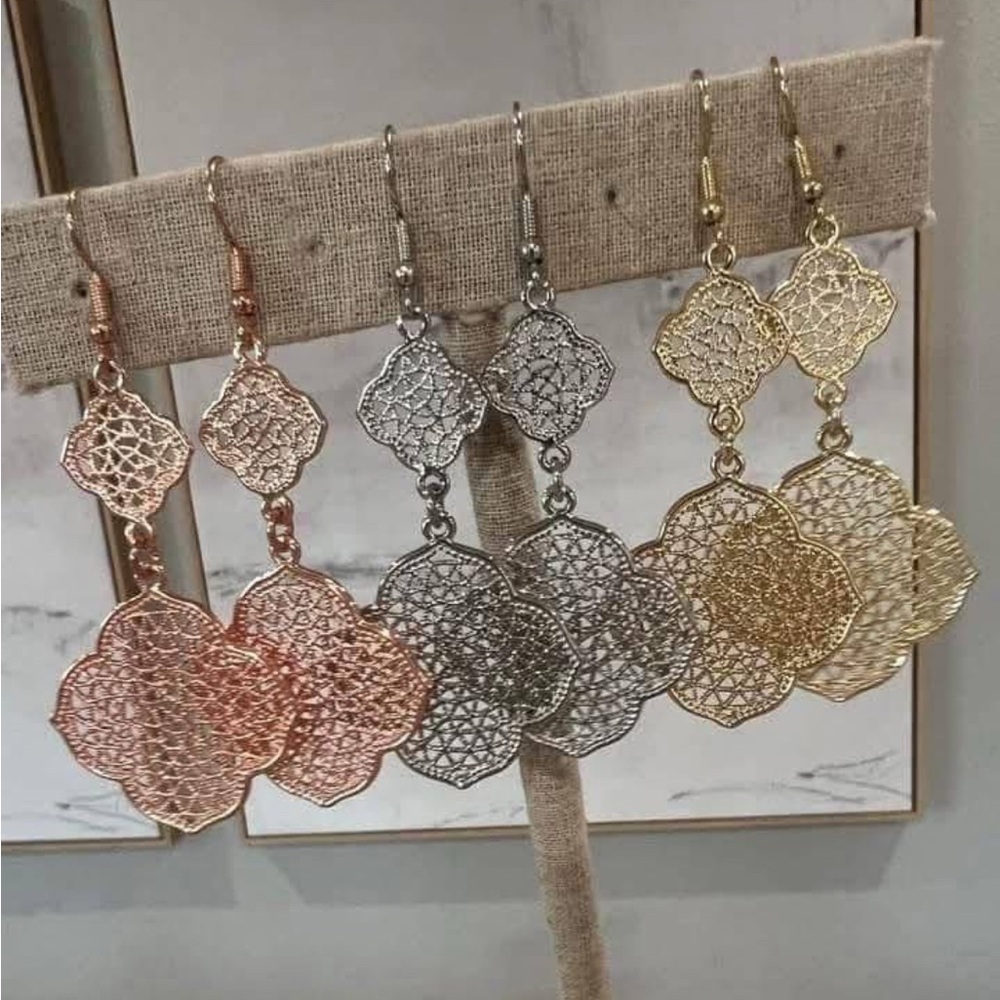 BNIB ROSE GOLD Moana Elegant Filigree Earrings
